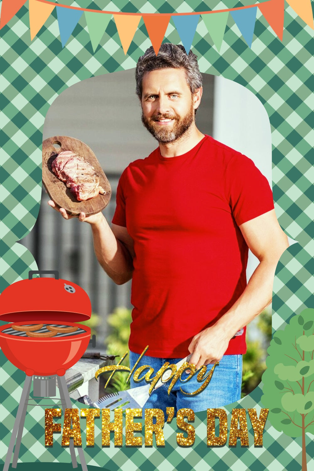Fotokulisse für Vatertag Klassische Grillparty Individueller Hintergrund LXX5-25