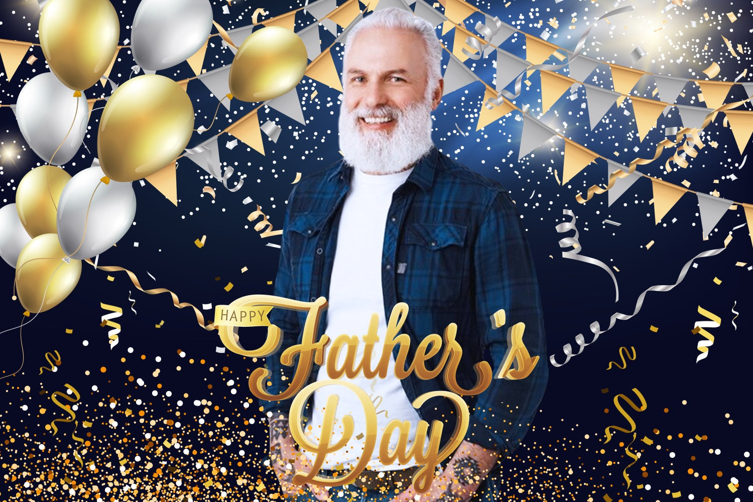 Hintergrund für Vatertag Luftballons funkelnde Feier benutzerdefinierte Kulisse LXX5-27
