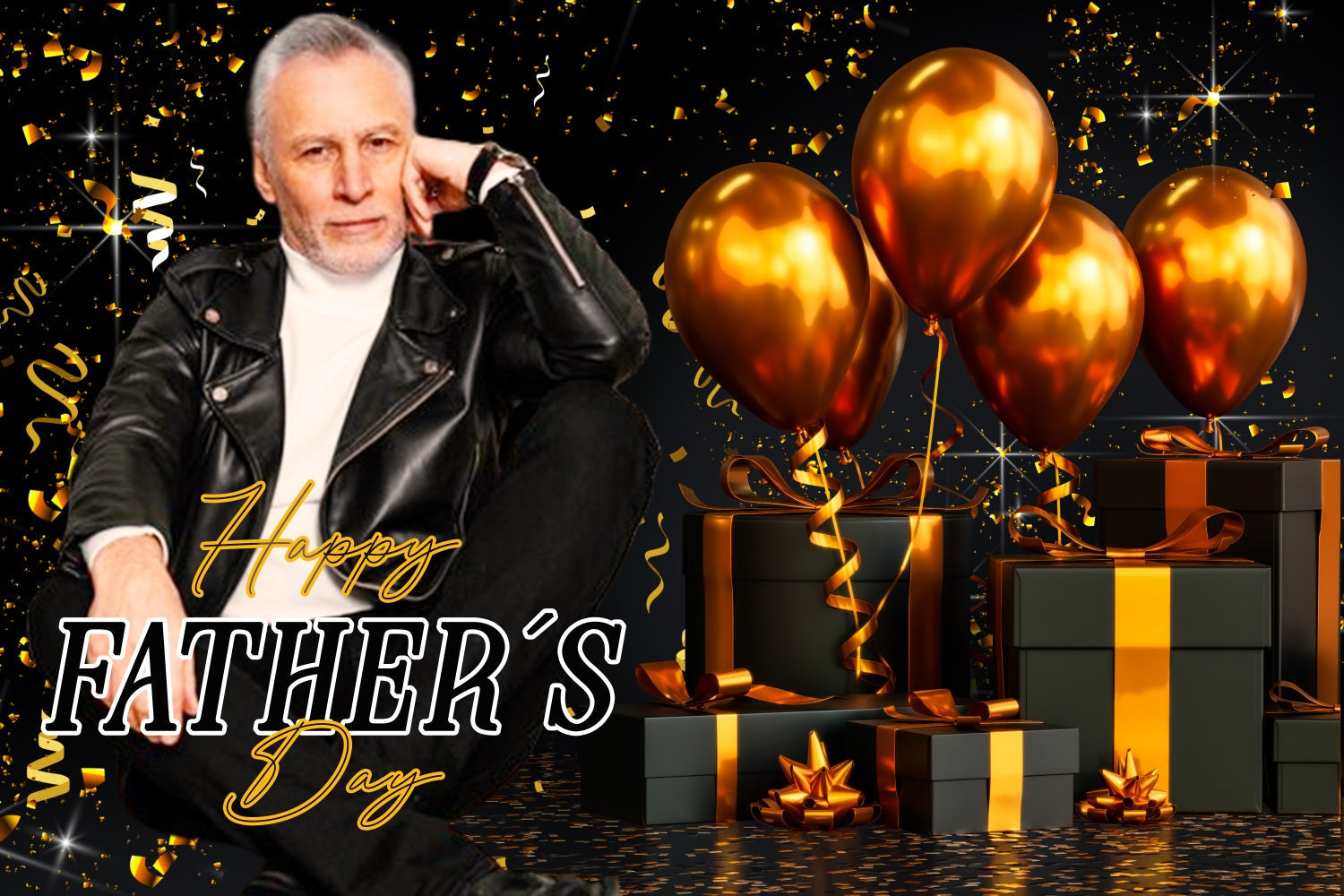 Vatertags-Kulissen Gold Ballons Geschenk Personalisierte Kulisse LXX5-37