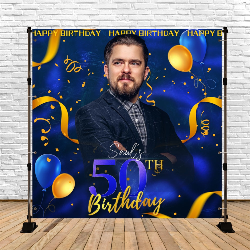 50. Geburtstag Fotokulisse Royal Ballon Personalisierte Kulisse LXX5-93