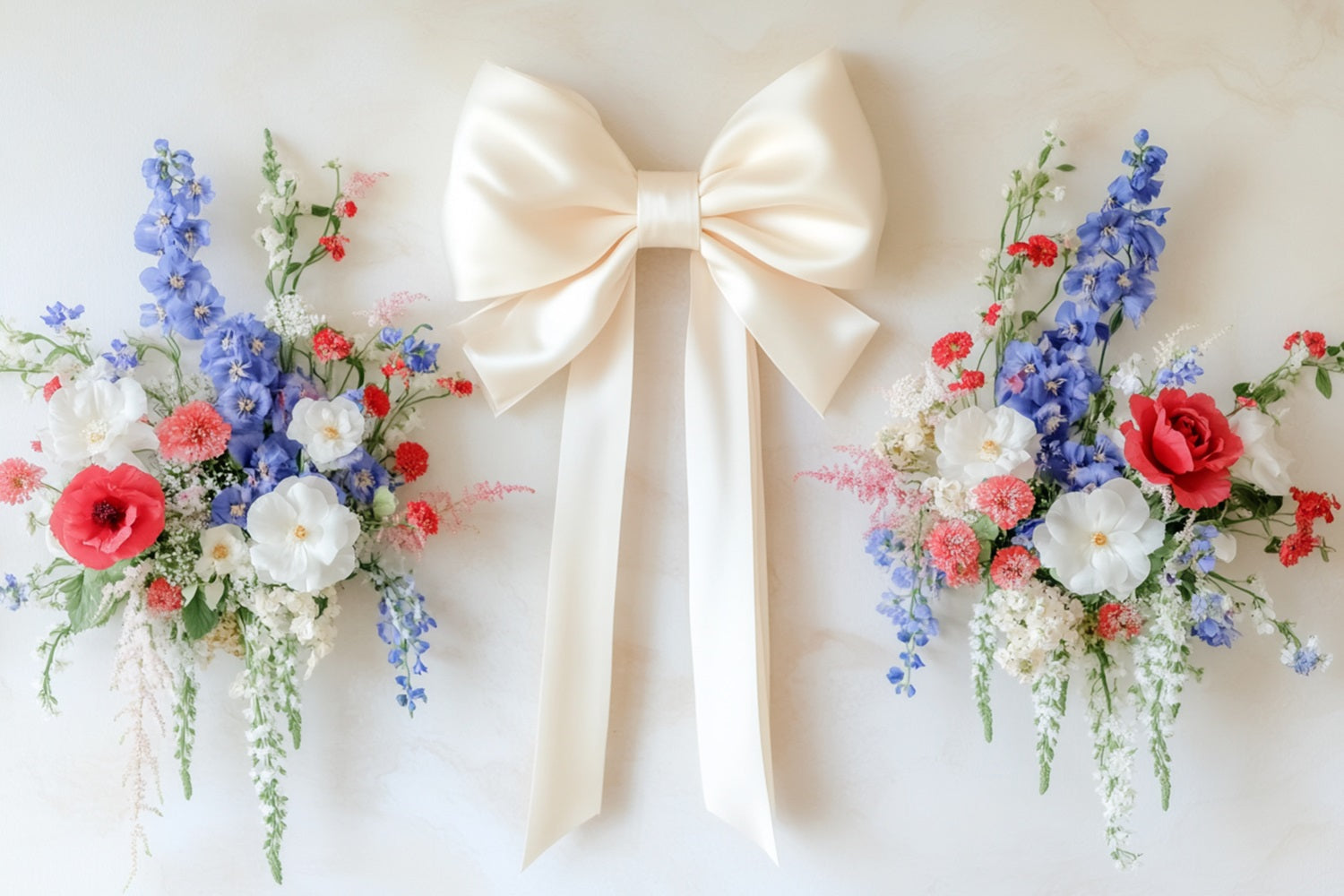 Bogen-Hintergrund mit elfenbeinfarbenem Band, Blumen-Harmonie und Blumen-Foto-Hintergrund LXX510-148