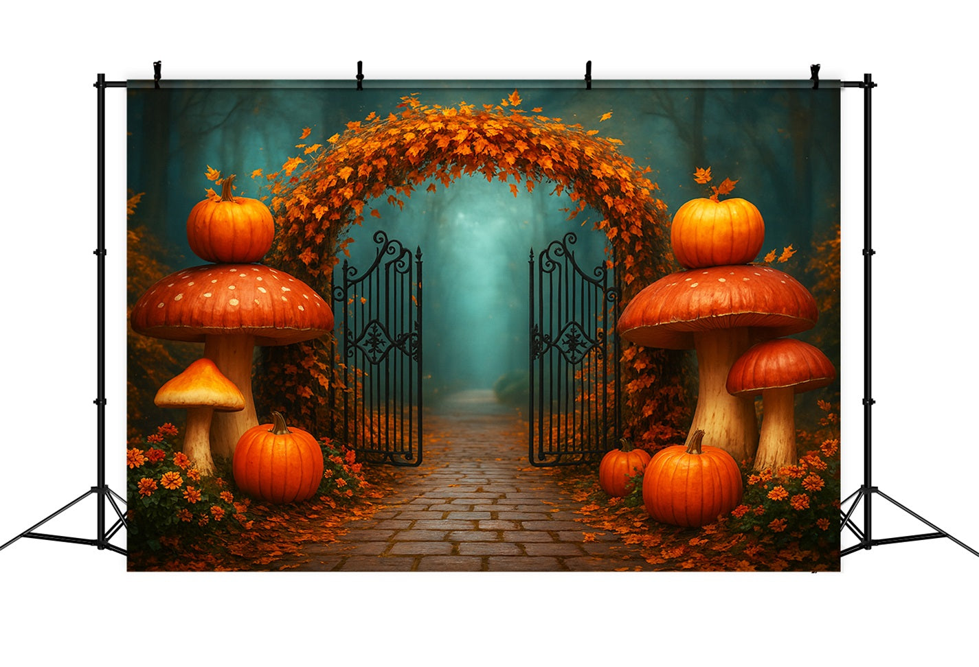 K¨¹rbistor-Hintergrund Ahornbogen Waldweg Thanksgiving-Hintergr¨¹nde LXX510-20