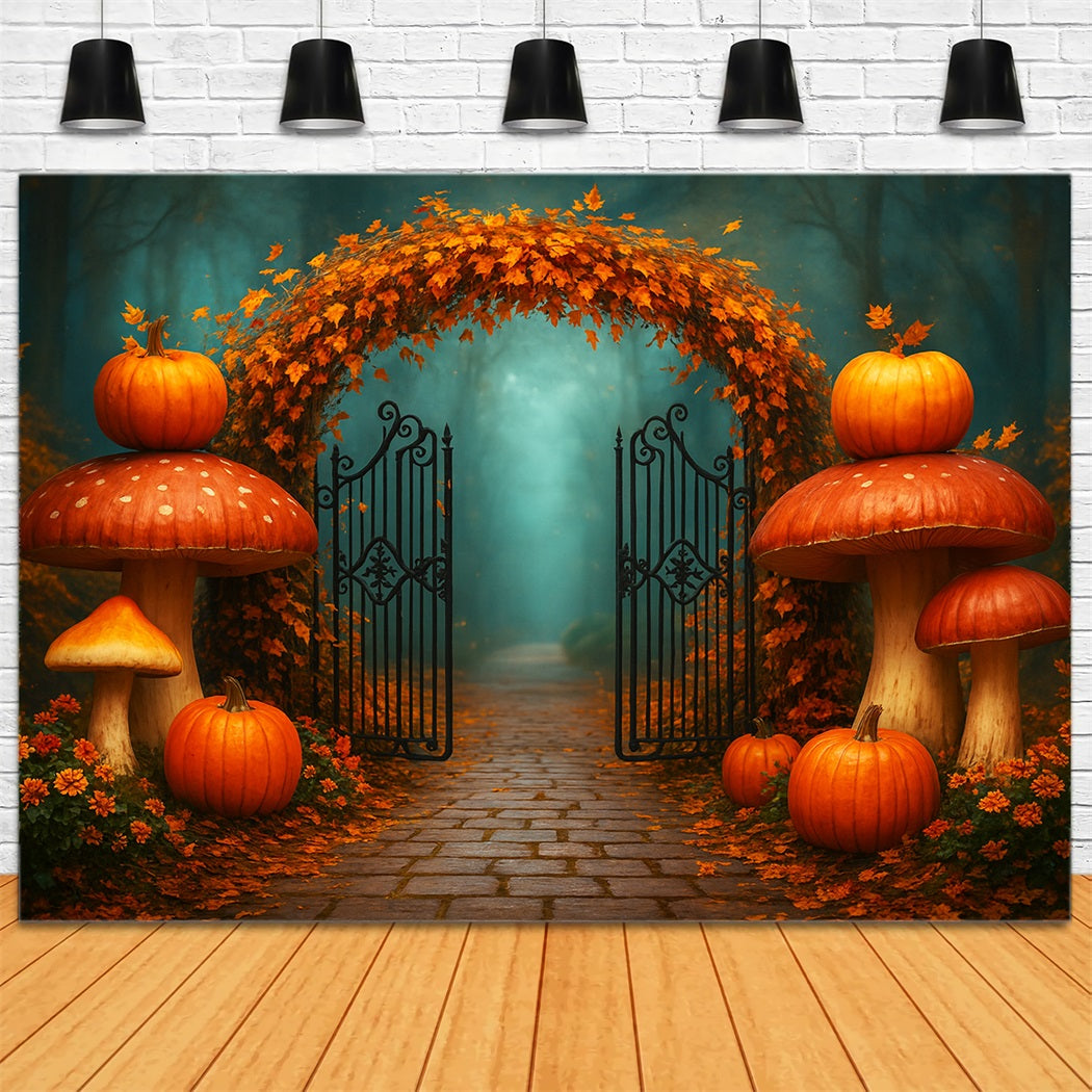K¨¹rbistor-Hintergrund Ahornbogen Waldweg Thanksgiving-Hintergr¨¹nde LXX510-20