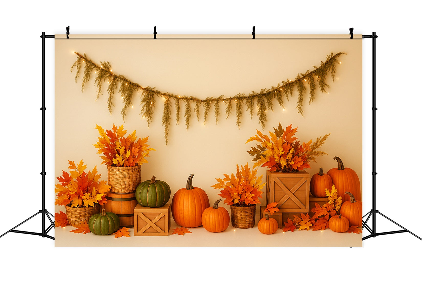 K¨¹rbis-Hintergrund Ahornbl?tter Gem¨¹tliche Dekoration Thanksgiving-Fotohintergr¨¹nde LXX510-40