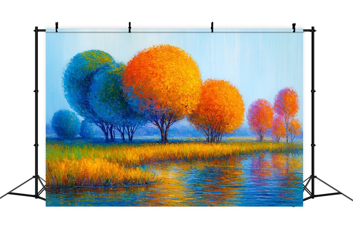 Herbst-Hintergrund Bunte B?ume Herbstreflexion Thanksgiving-Fotohintergrund LXX510-43