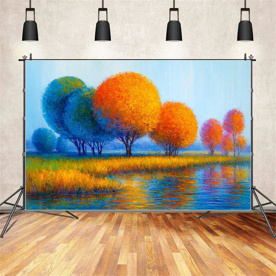 Herbst-Hintergrund Bunte B?ume Herbstreflexion Thanksgiving-Fotohintergrund LXX510-43