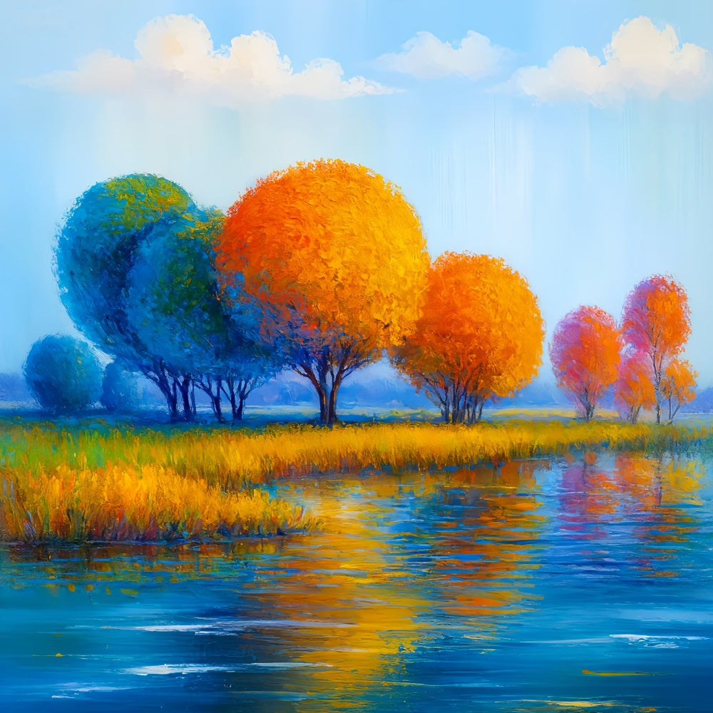 Herbst-Hintergrund Bunte Bäume Herbstreflexion Thanksgiving-Fotohintergrund LXX510-43