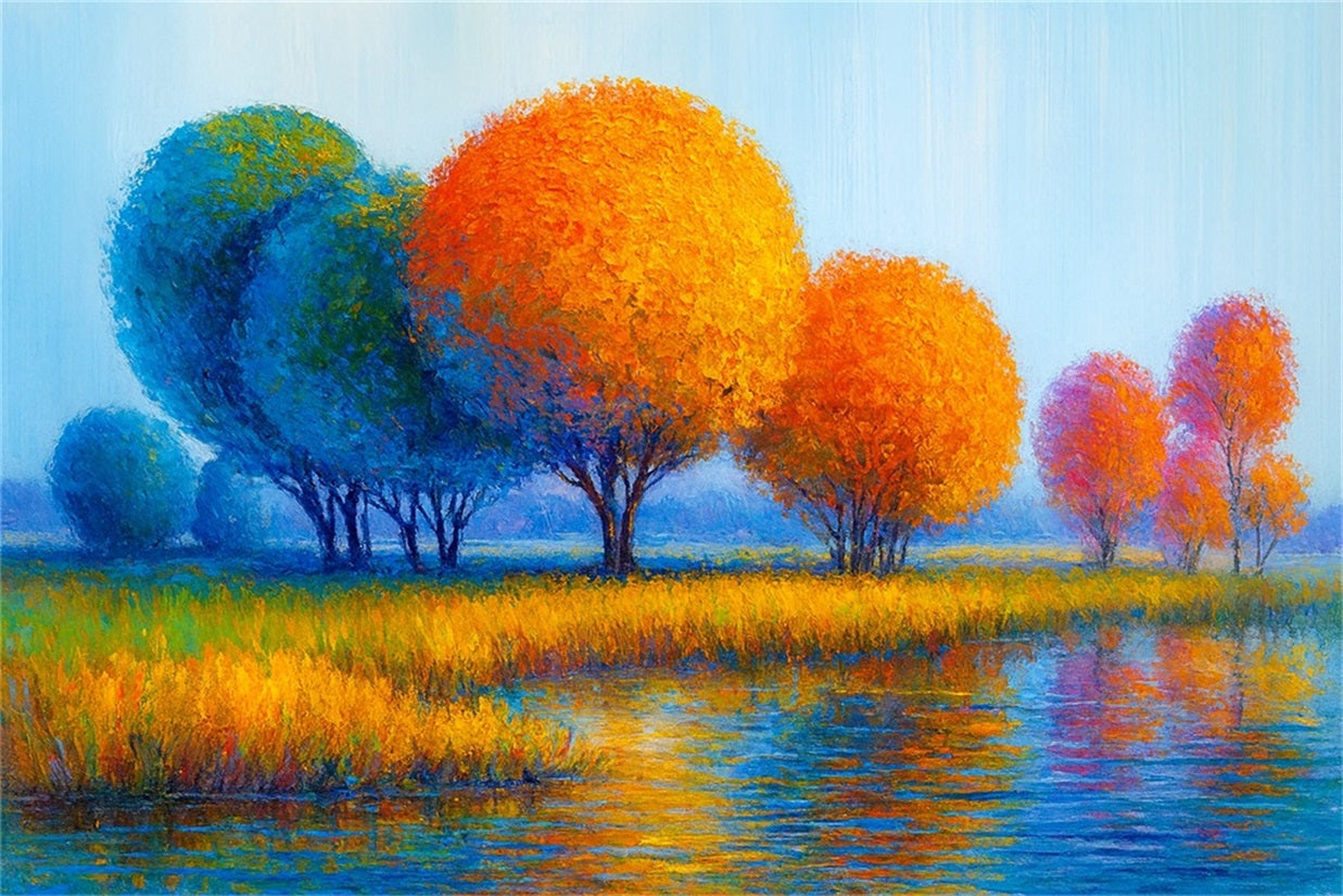 Herbst-Hintergrund Bunte Bäume Herbstreflexion Thanksgiving-Fotohintergrund LXX510-43