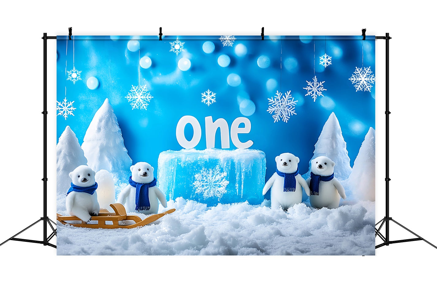 Schneeflocken-Hintergrund Eisbären Schneewunderland Winterhintergrund LXX510-52