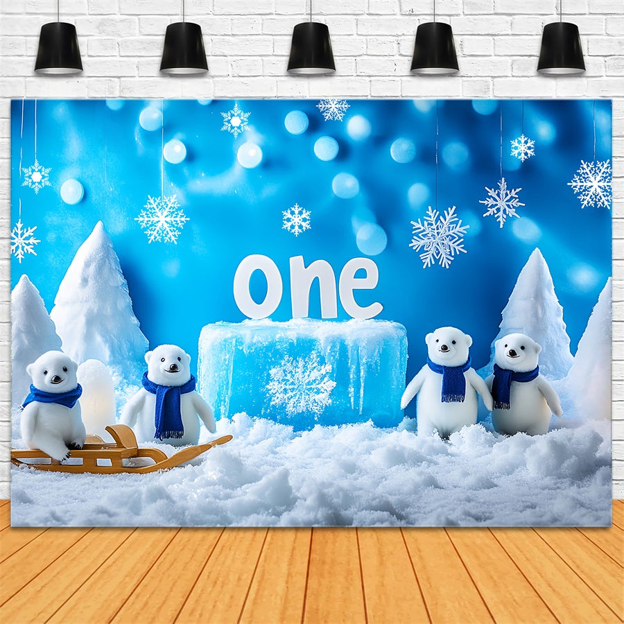 Schneeflocken-Hintergrund Eisbären Schneewunderland Winterhintergrund LXX510-52