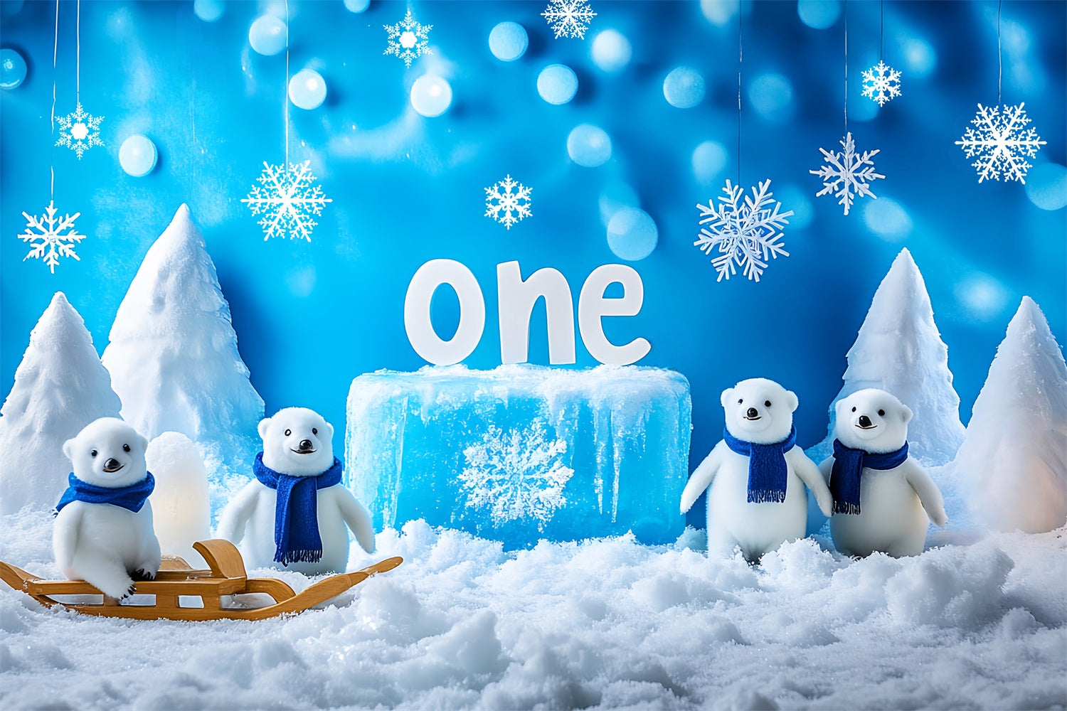 Schneeflocken-Hintergrund Eisbären Schneewunderland Winterhintergrund LXX510-52