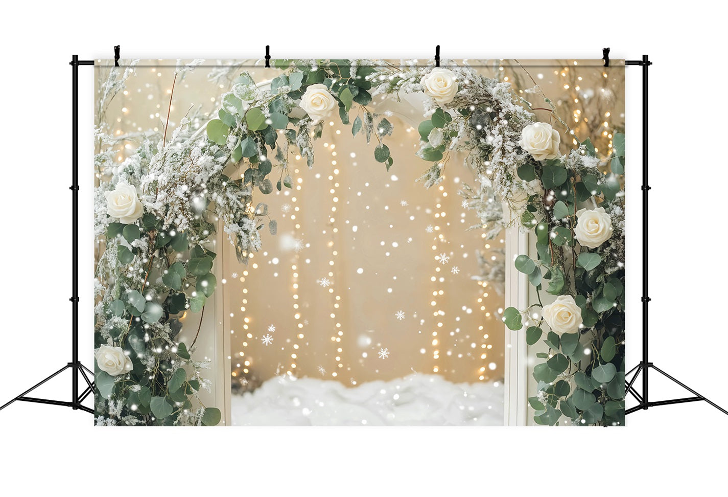 Schneeflocken-Hintergründe Winterrosen Vereister Torbogen Winter-Fotohintergründe LXX510-55
