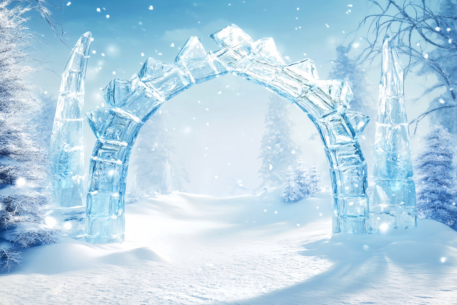 Wunderland-Hintergrund Kristall-Eisbogenweg Winter-Fotohintergründe LXX510-95