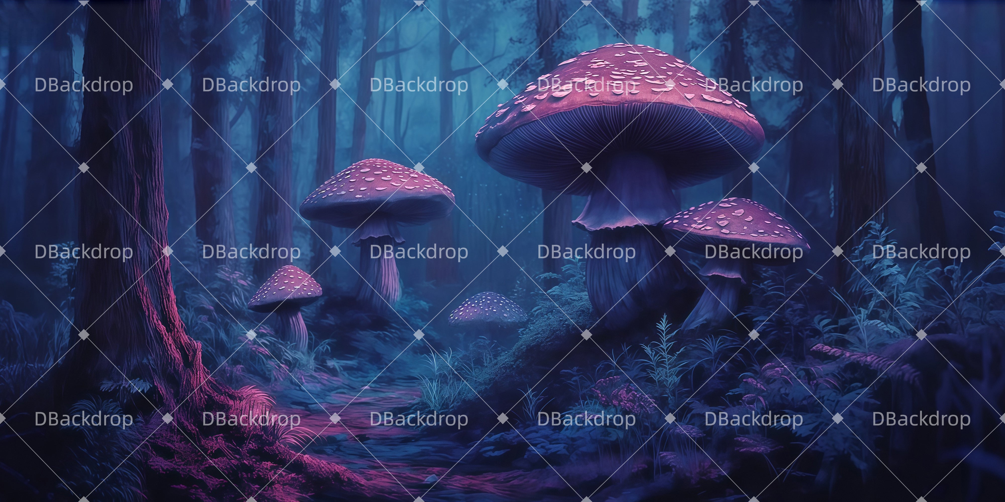 Vorhang Theaterbühne Magischer Hain in der Dämmerung Theatervorhang stoff LXX511-T119