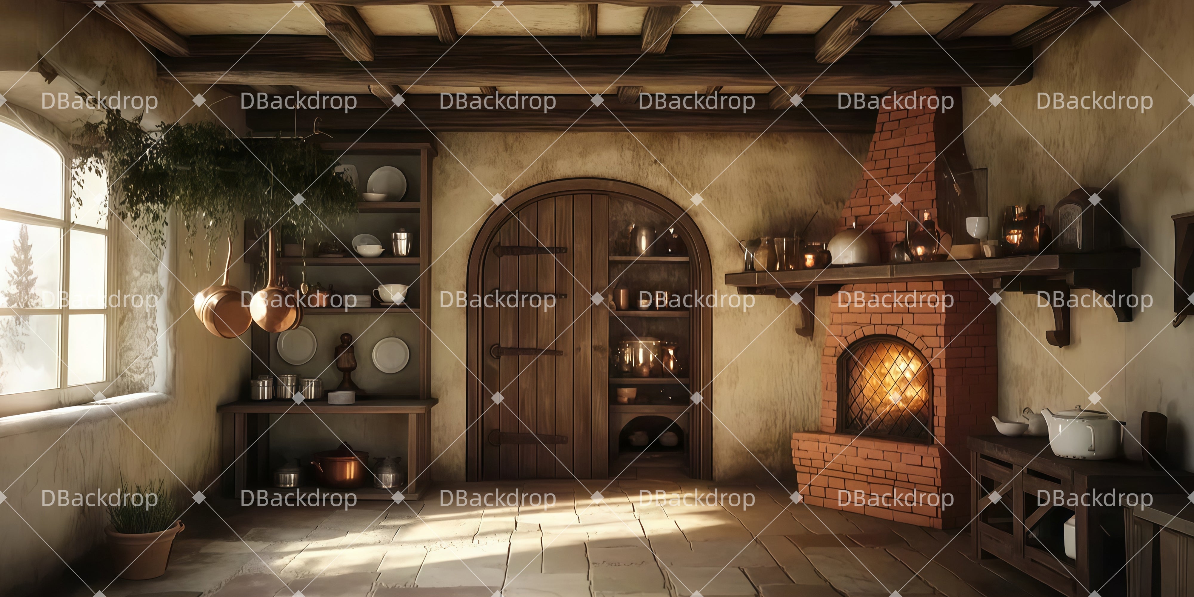 Theater Vorhang bild Das Innere der Hütte Backdrop Theater LXX511-T131