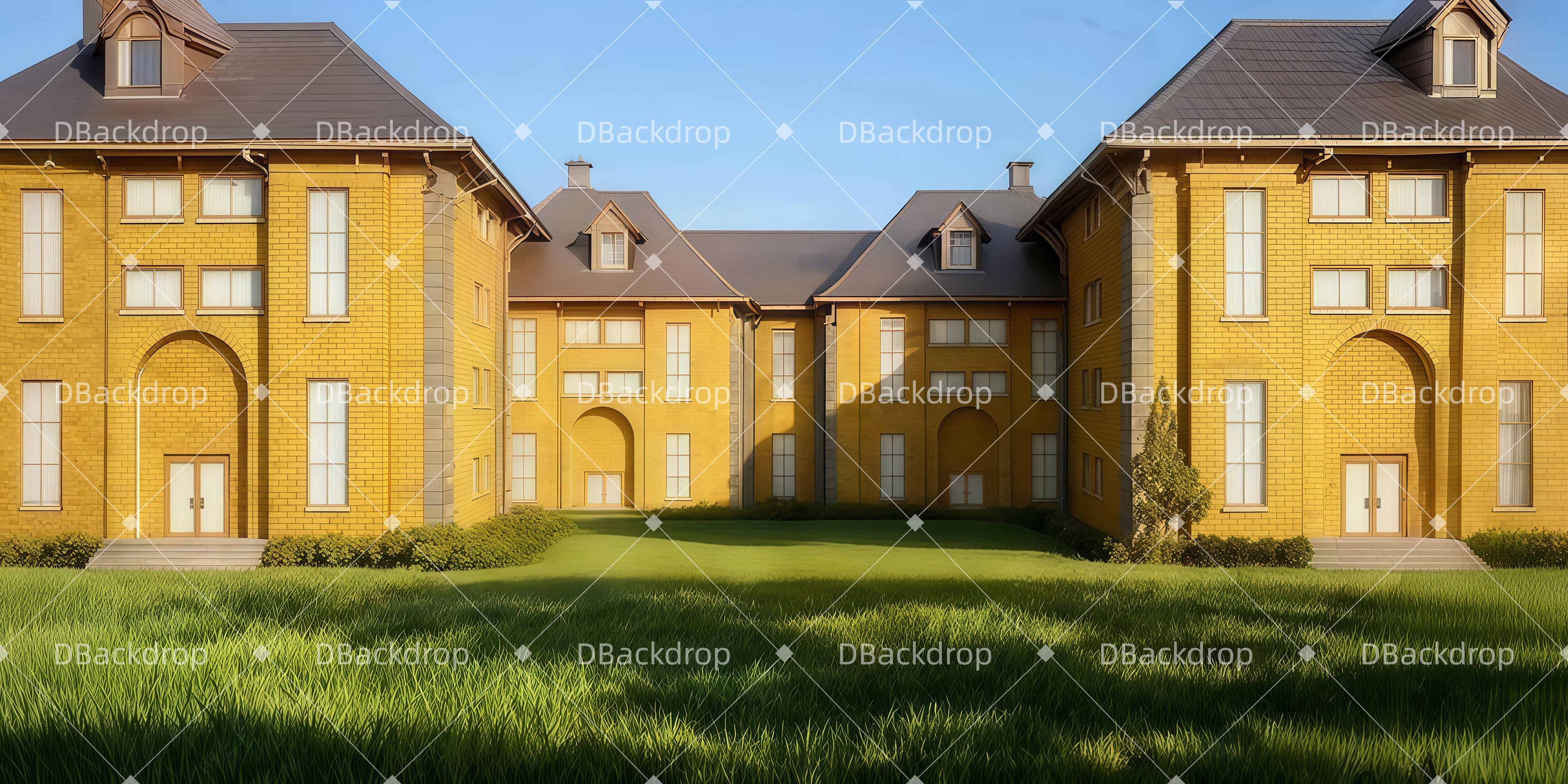 Theater Backdrops Morgenansicht des Campus Theater gardinen LXX511-T71