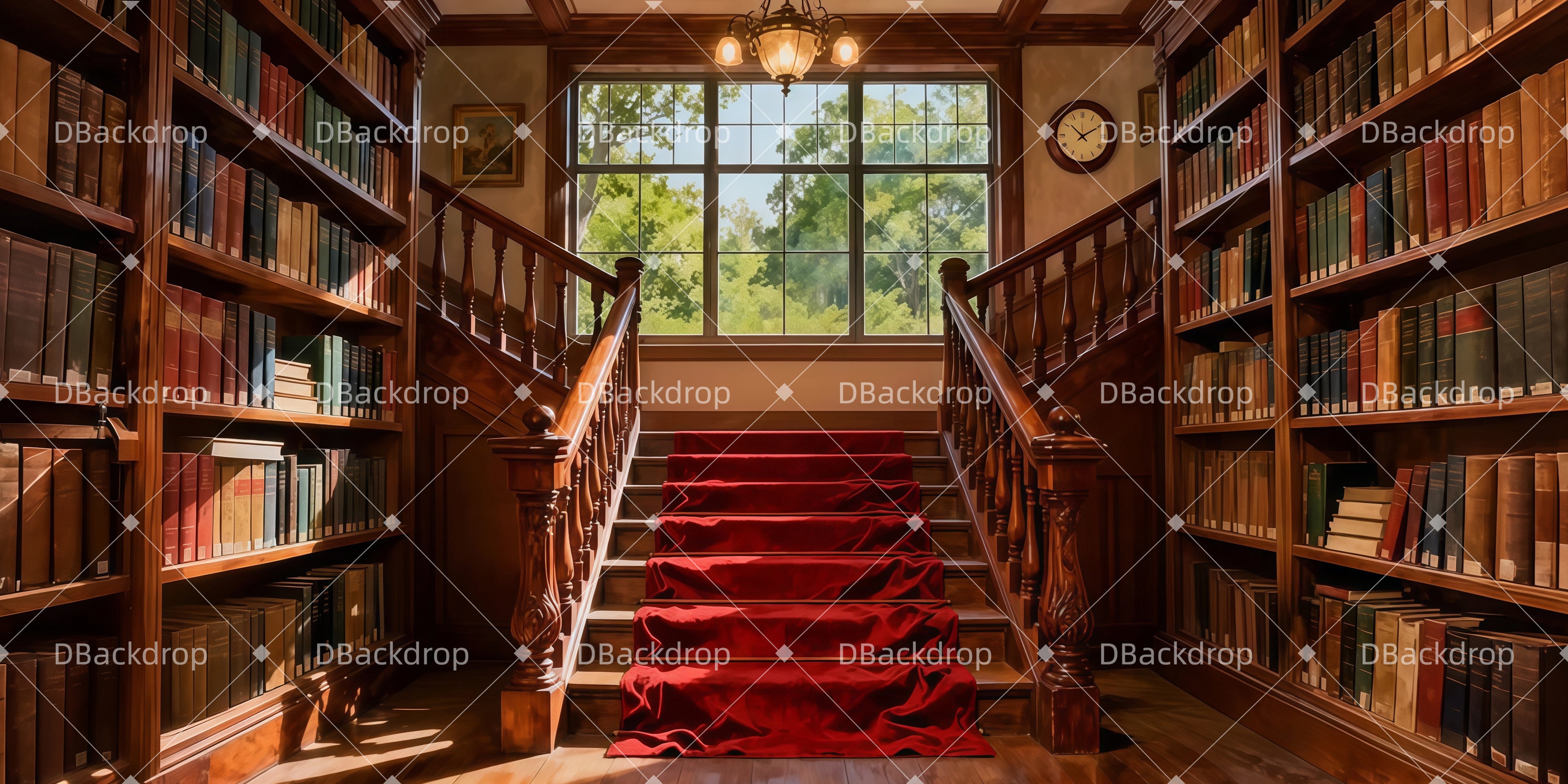 Vorhänge Theater Ruhiges Bibliotheksinnere Backdrops Theater LXX511-T72