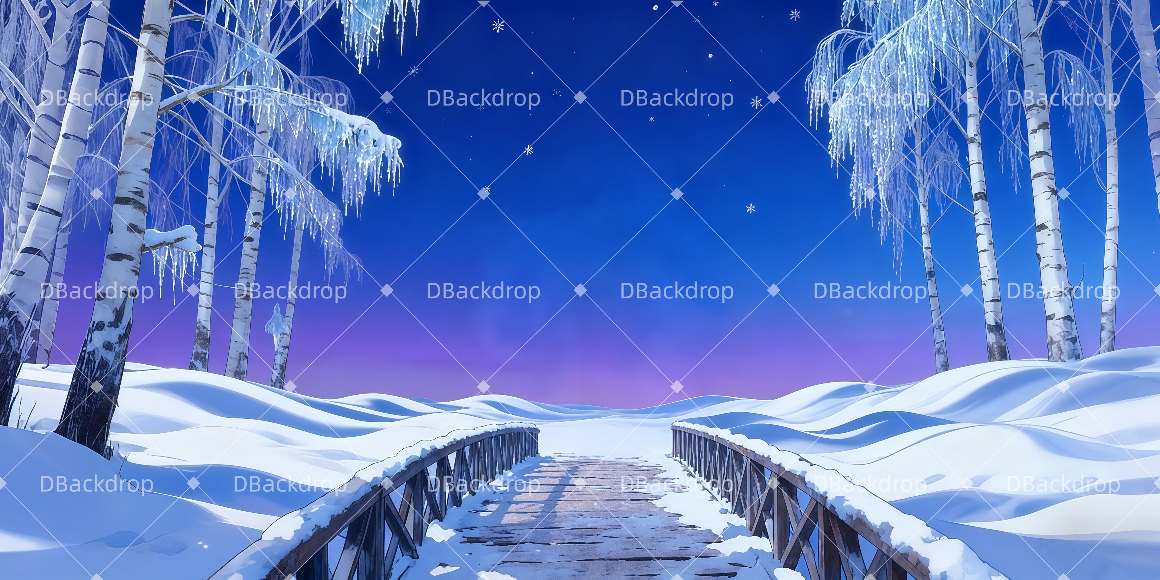 Theatervorhang offen Kristallbirkenwaldtal Theaterbühnenbau LXX511-T89