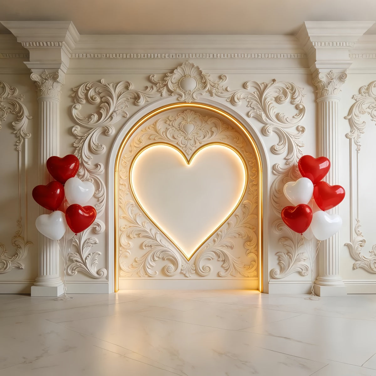 Herzen-Hintergrund Vintage-Wand Herzballons Valentinstag-Hintergrund LXX512-155