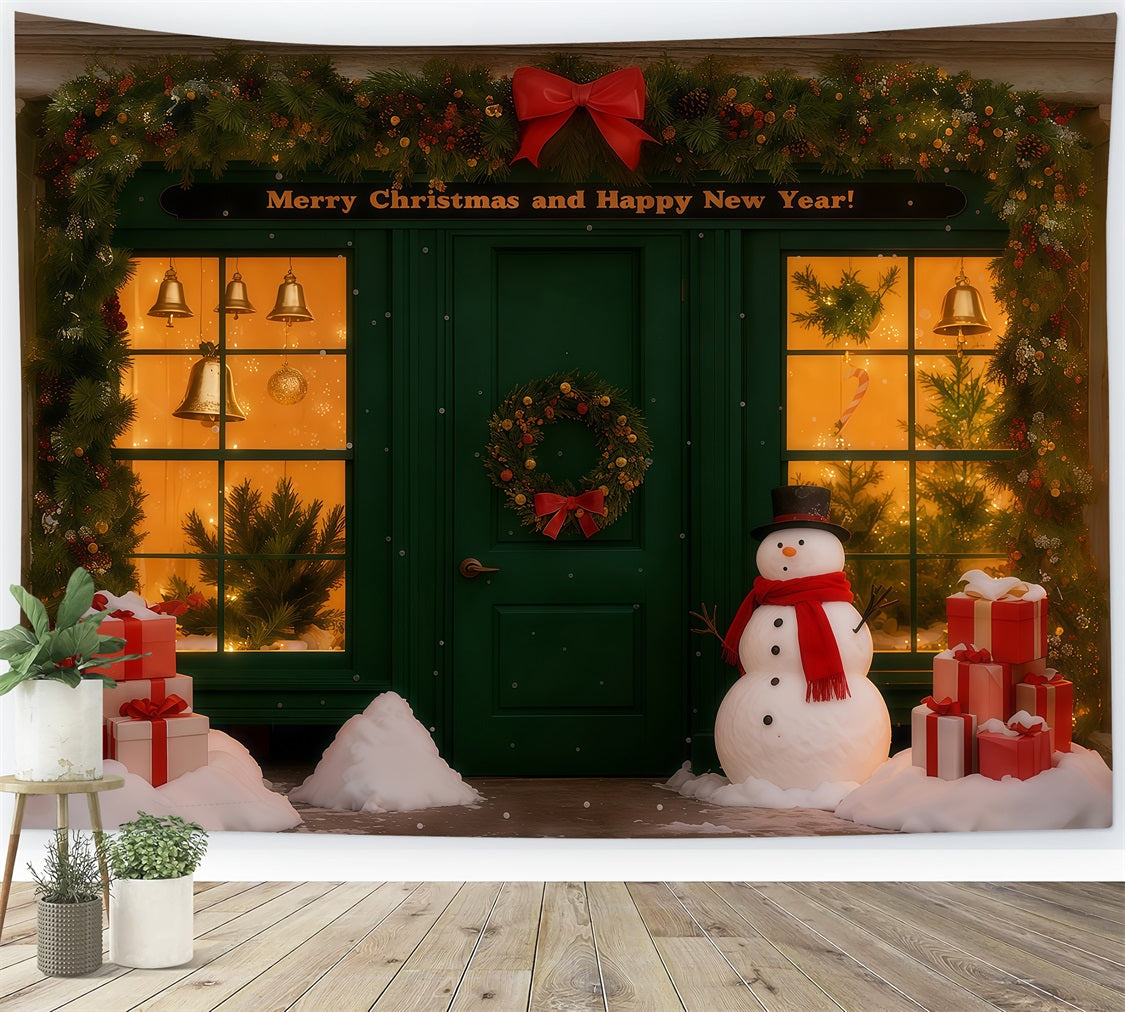 Neujahrs-Hintergründe Verschneites Weihnachtsgeschäft Happy New Year 2026-Hintergrund LXX512-17