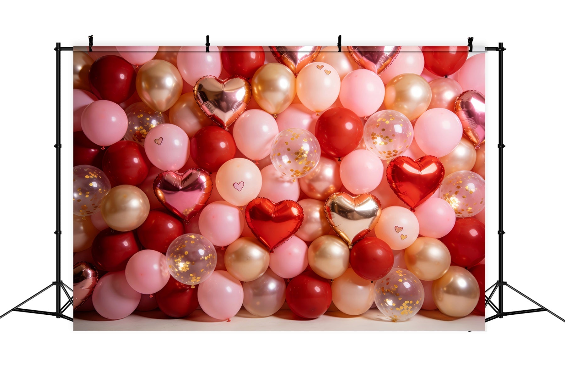 Valentinstag-Hintergrund Roségold-Ballonwand Romantischer Hintergrund LXX512-54