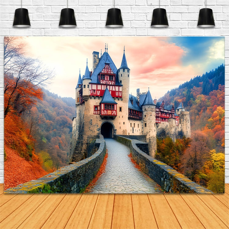 Herbstkulisse Enchanted Twilight Castle Fotohintergrund LXX57-153