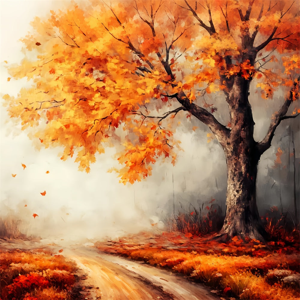 Herbst Fotokulisse Gemaltes Herbst Ahorn Hintergrundbild LXX57-165