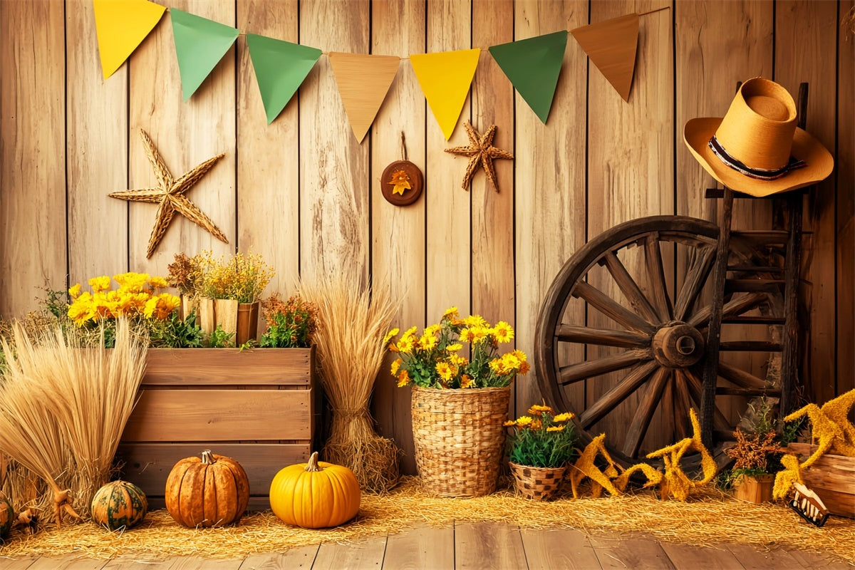 Herbst Fotokulissen Holz Wand Blume Hintergrund LXX57-176