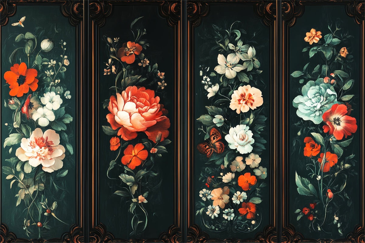 Victorian Backdrops Antike Blume Vintage Fotohintergrund LXX57-212