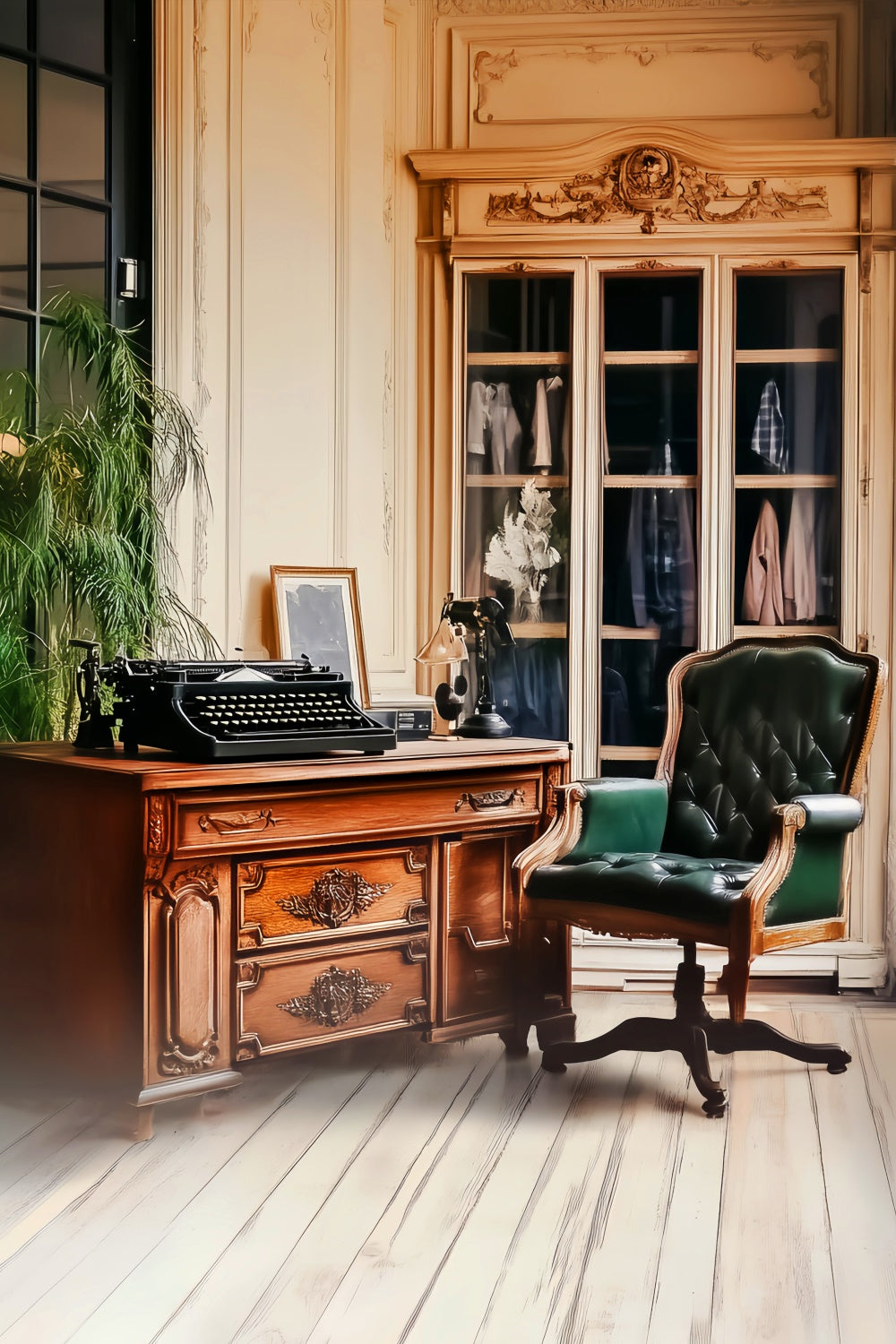 Klassischer Fotohintergrund Studierzimmer Vintage Backdrops LXX57-231