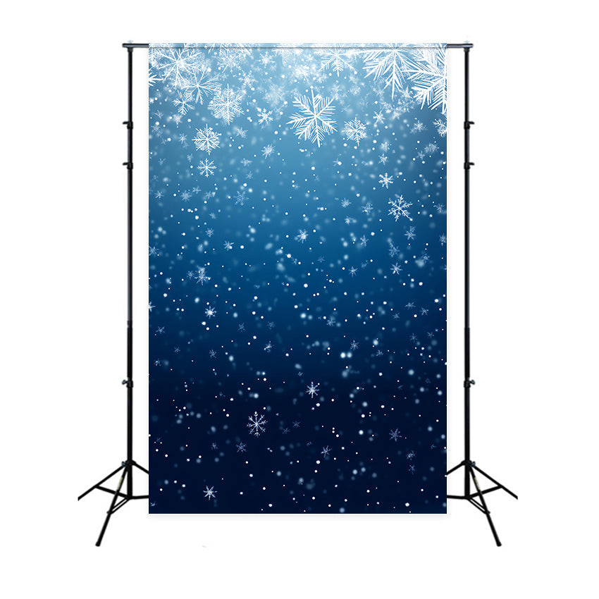 Blaue Hintergrundkulissen Fallende Schneeflocken Funkelnde Hintergrundkulisse LXX57-257
