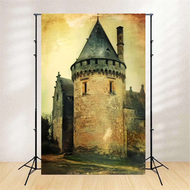 Hintergrund für Porträts Mittelalterliche Burg Turm Hintergrund LXX57-266