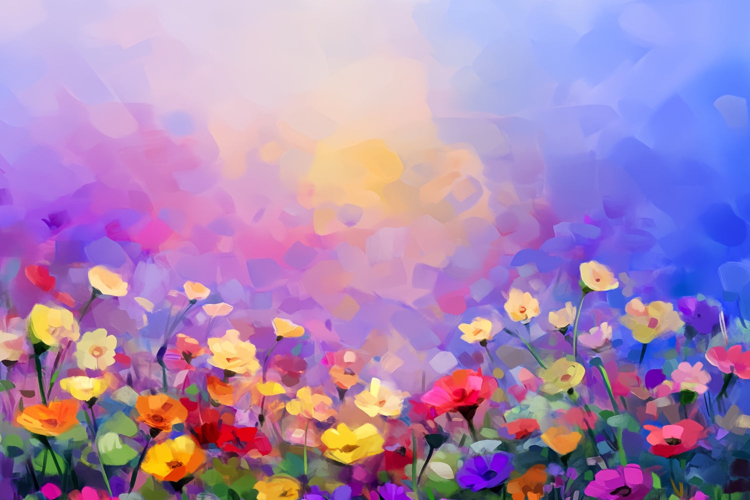 Porträt-Hintergrund Wildblumenfeld Aquarell-Hintergrund LXX57-272