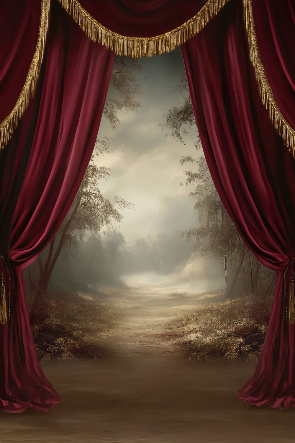 Portrait Backdrops Vintage Vorhang Landschaft Hintergrund LXX57-289