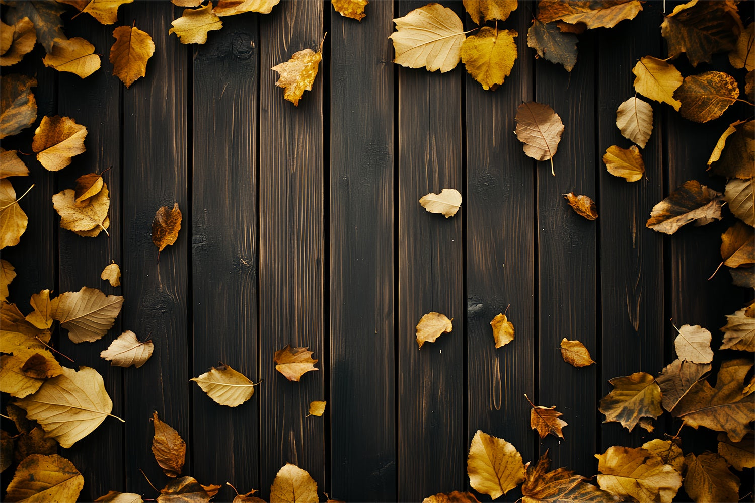 Dunkler Holzhintergrund Goldene Blätter Walnuss-Hintergrund LXX57-299
