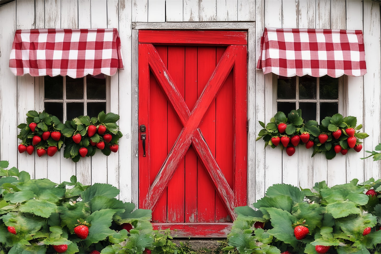 Rustikale Scheune Backdrop Land Beeren Fenster Foto Hintergrund LXX57-408