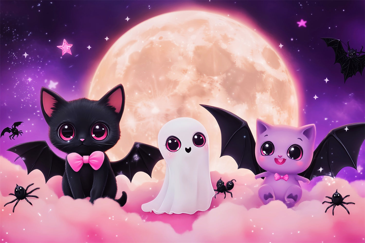 Niedliche Halloween-Hintergrundkulisse Magical Midnight Cuties Hintergrundkulisse LXX57-66
