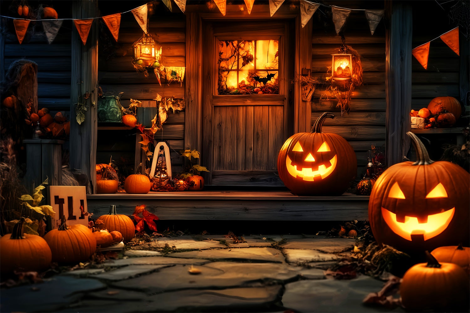 Halloween Backdrop Harvest Haunt Doorway Backdrop LXX57-78