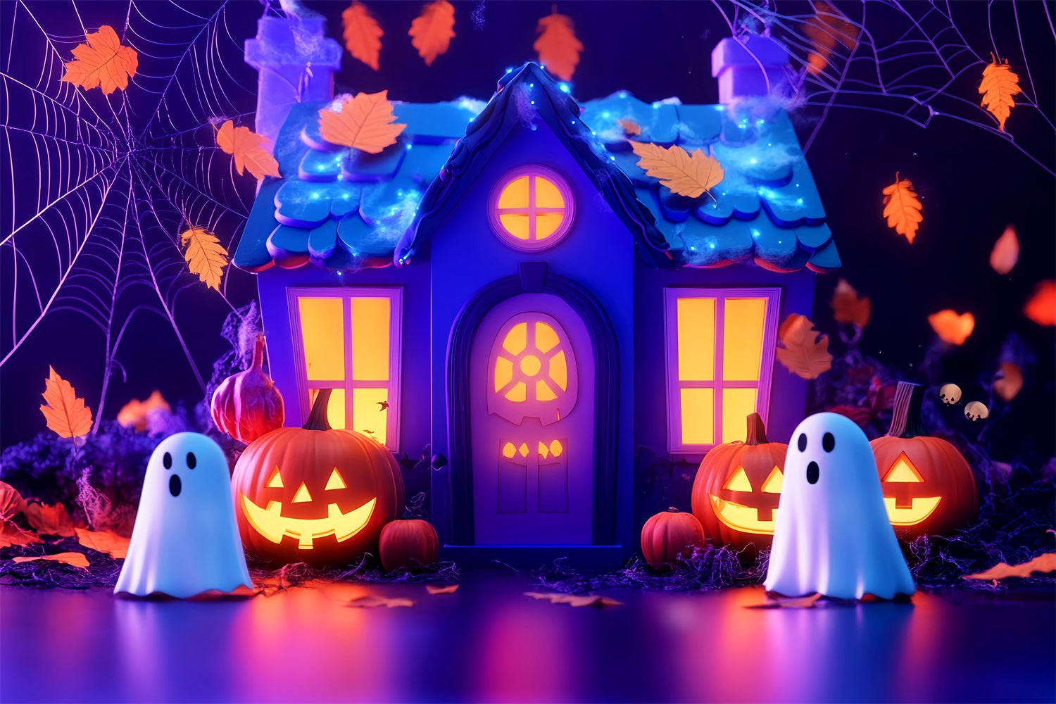 Niedliche Halloween-Hintergrundkulisse Verwunschenes Spukhaus-Hintergrundkulisse LXX57-83