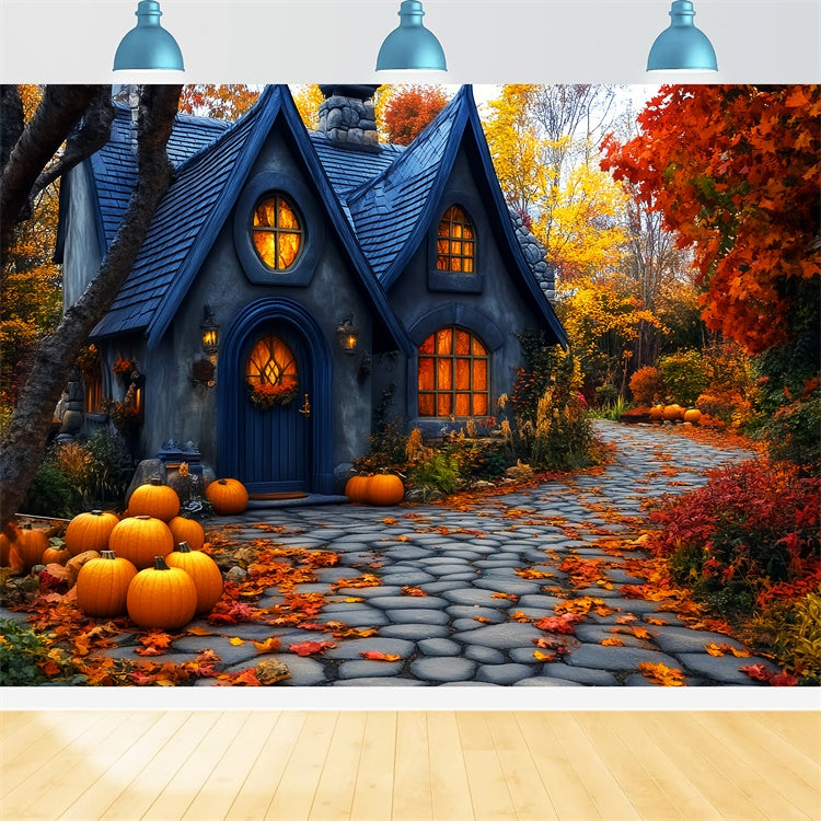 Halloween Fotokulisse Herbstpfad Magische Kulisse LXX57-92