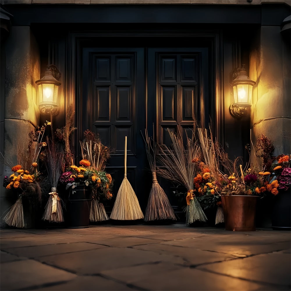 Halloween Backdrops Besenstiel Versammlung Glühen Backdrop LXX57-96