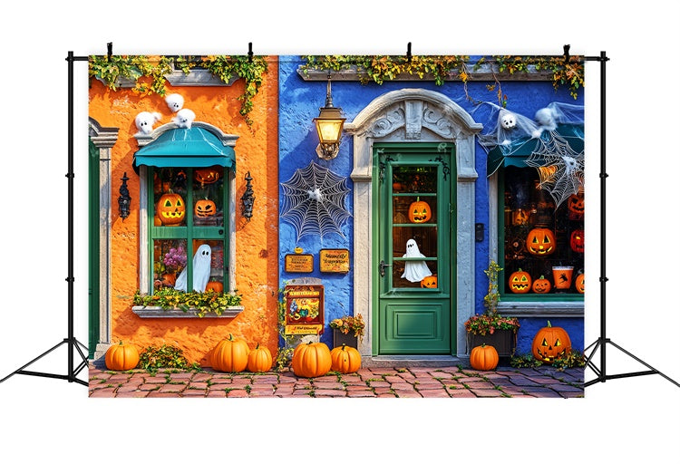 Halloween Wandhintergrund Kürbis Geisterladen Foto Hintergrund LXX58-13