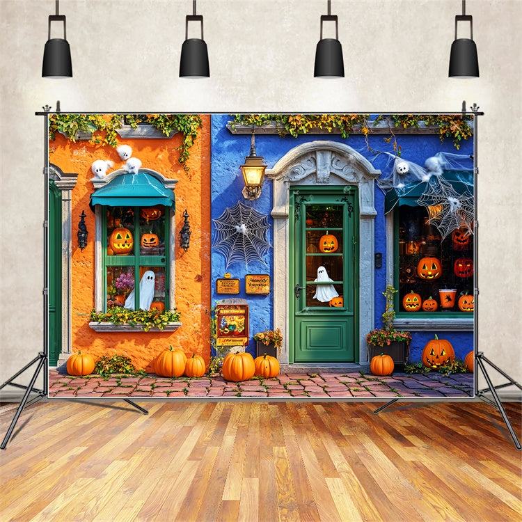 Halloween Wandhintergrund Kürbis Geisterladen Foto Hintergrund LXX58-13