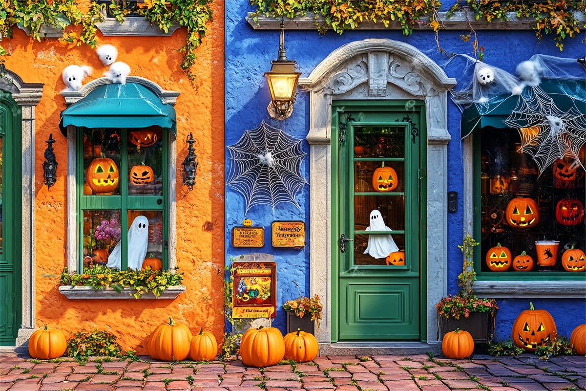 Halloween Wandhintergrund Kürbis Geisterladen Foto Hintergrund LXX58-13