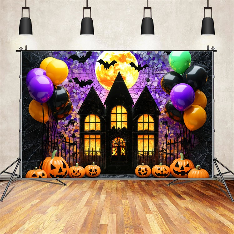 Halloween Backdrops Gespenstischer Mondschein Party Foto Hintergrund LXX58-14