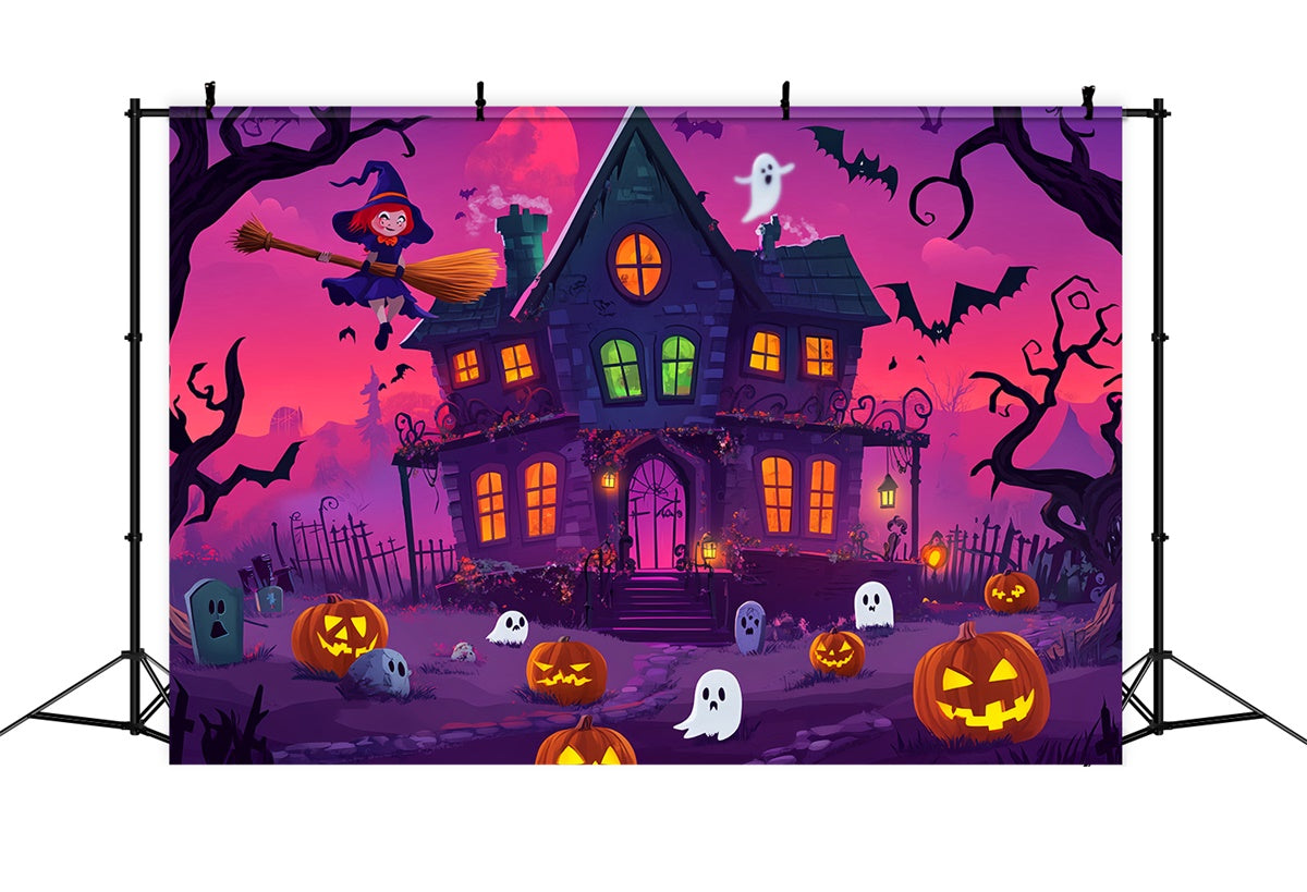 Haunted House Backdrop Cartoon Enchanted Night Foto Hintergrund LXX58-15