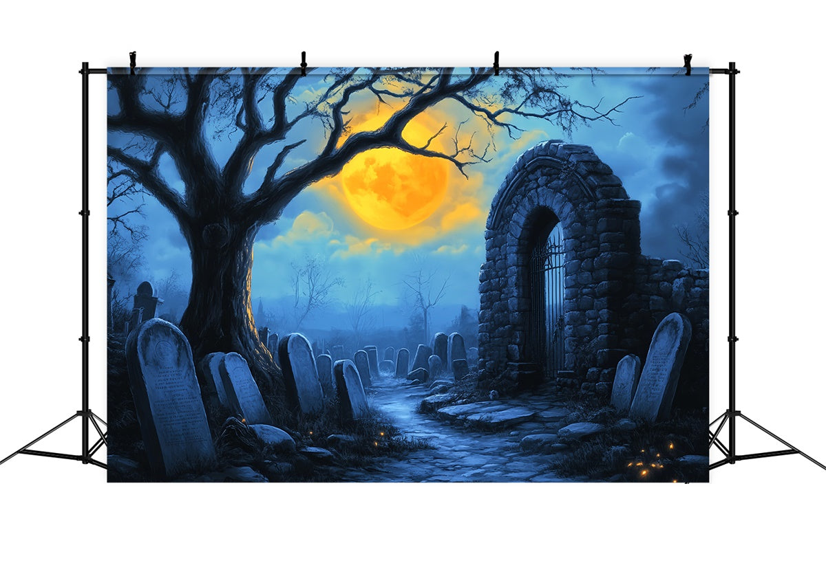 Halloween Friedhof Backdrop Creepy Grave Pathway Foto Hintergrund LXX58-16