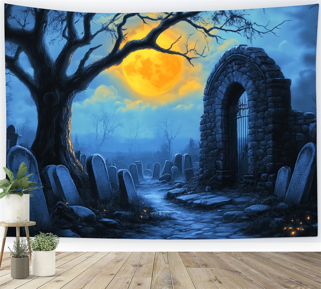 Halloween Friedhof Backdrop Creepy Grave Pathway Foto Hintergrund LXX58-16
