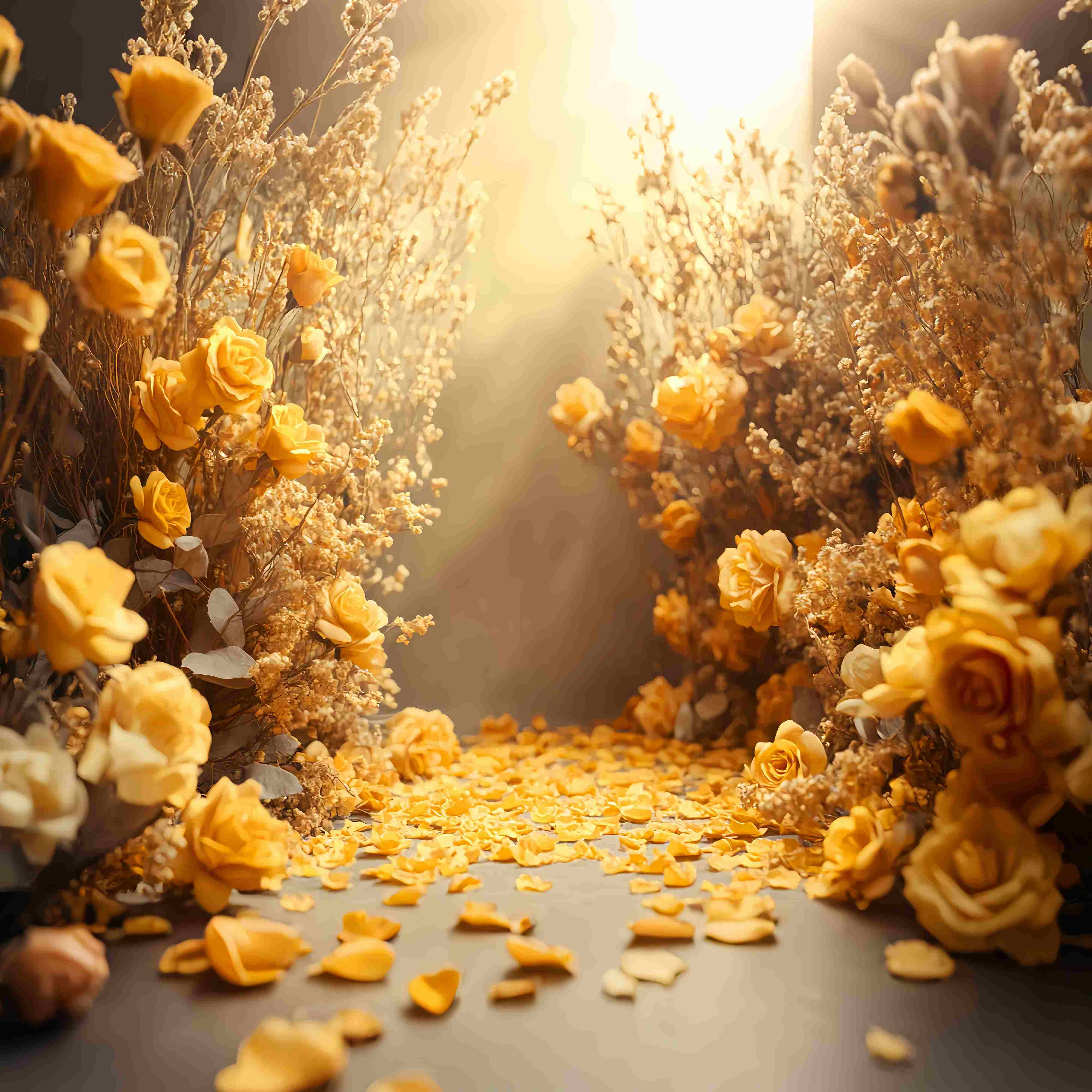 HerbstFoto Hintergrund für Fotografie Golden Rose Petal Path Floral Backdrop LXX58-169