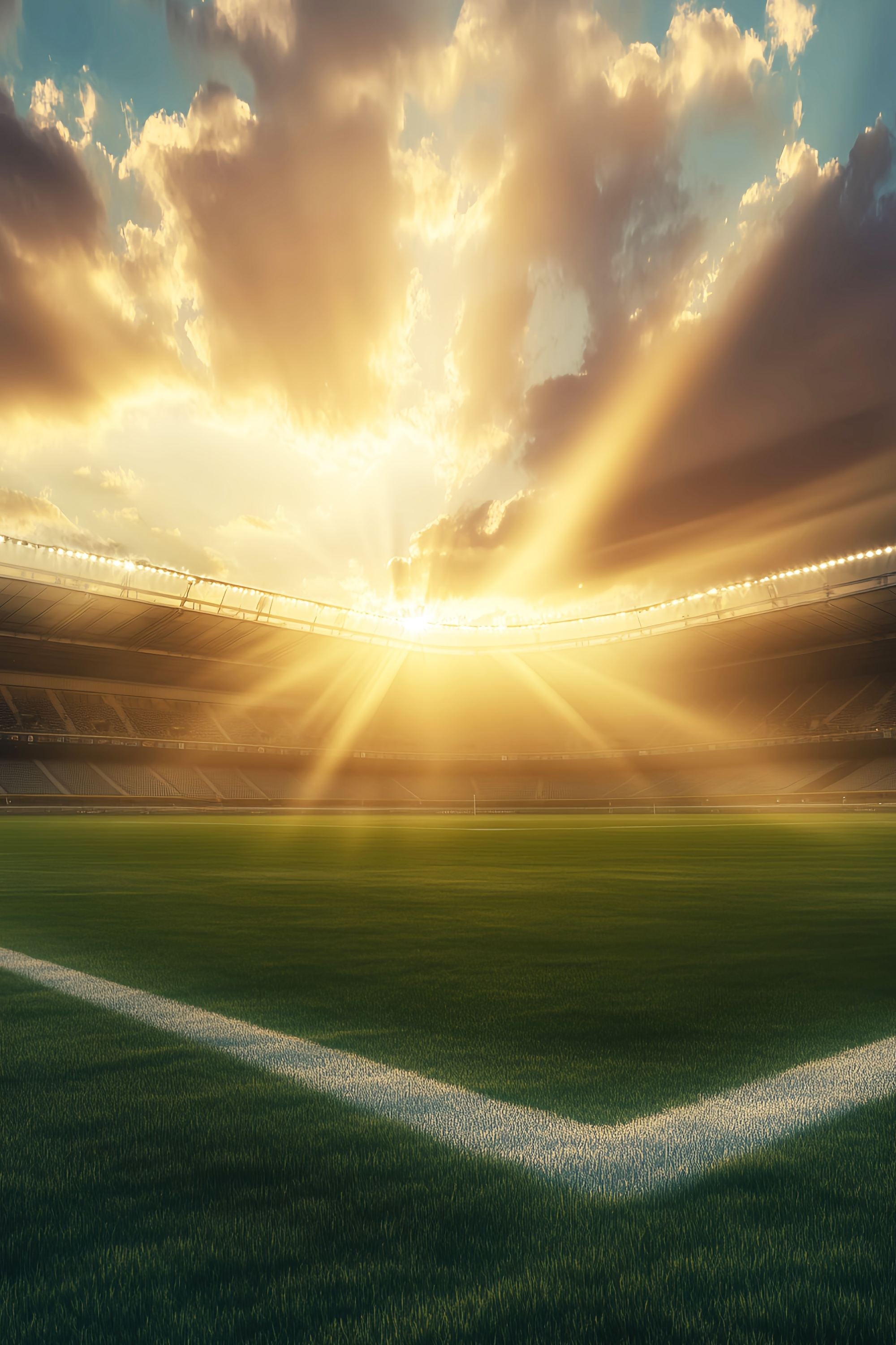 Herbst-Foto Hintergrundbilder Sonnenlicht Stadion Grünes Feld Sonnenuntergang Foto Hintergrund LXX58-181